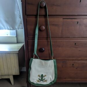 Chic Green and Cream Crossbody Bag